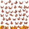 Day of The Dead Monarch Butterfly Decorations, 48 Pcs Halloween Orange Artificial 3D Premium Fake Butterflies Craft, Wall Refrigerator Decor for Dia De Los Muertos Ofrenda Altar